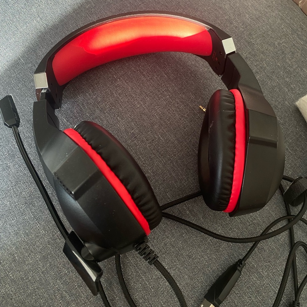 Red and Black Gaming Headset with Microphone